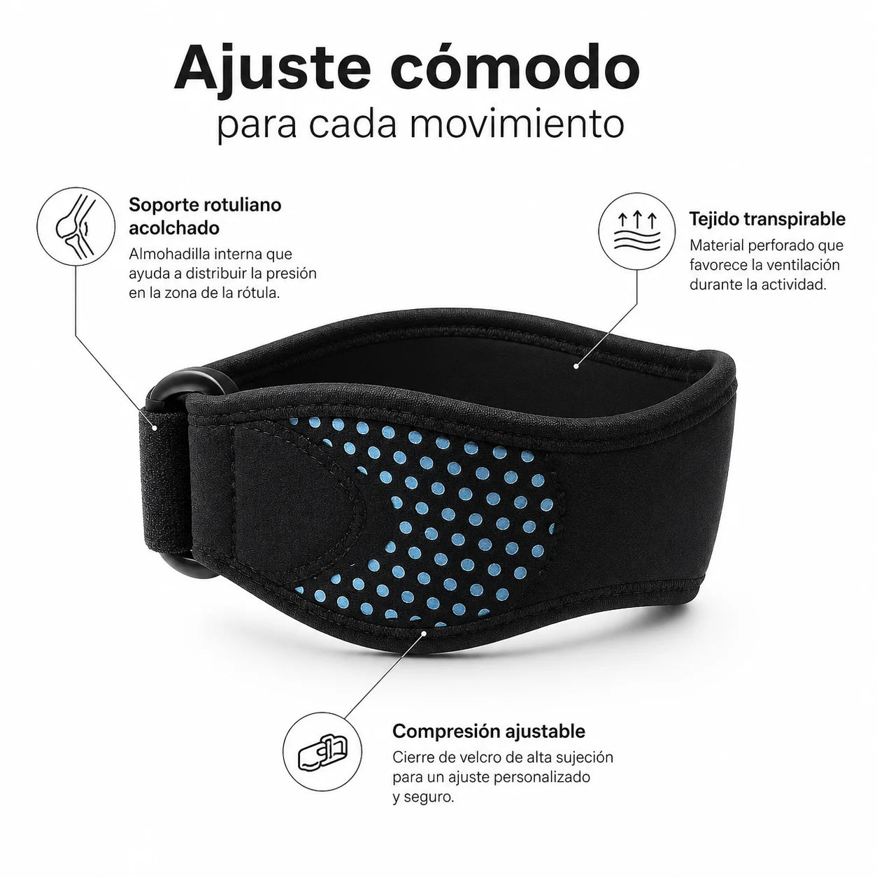 Kneeflow - Banda Patelar Ajustable para Rodilla